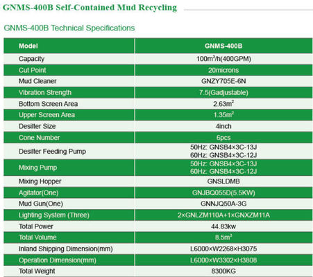 mud recycling system,GNMS-400B self contained mud recycling,400GPM mud recycling system